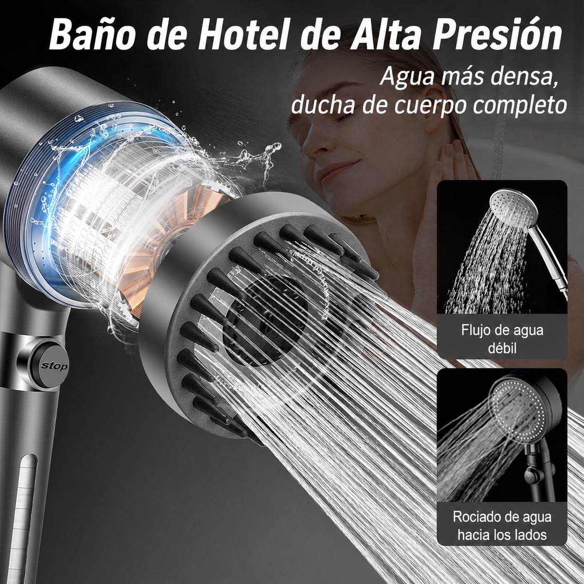 HydroSpa Premium – Cabezal Filtrador con Masaje Capilar