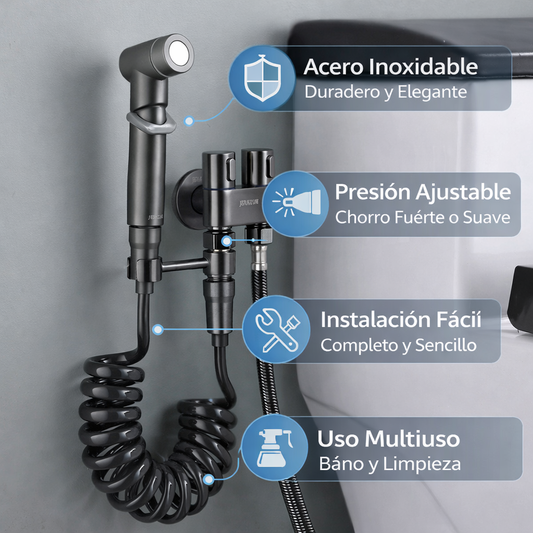 AquaJet Multiuso - Pulverizador de Higiene y Limpieza para Inodoro
