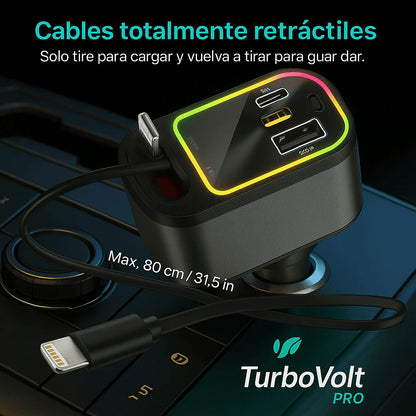 Starlight Pro™ – Cargador Retráctil de Carro 4 en 1 Con Proyector