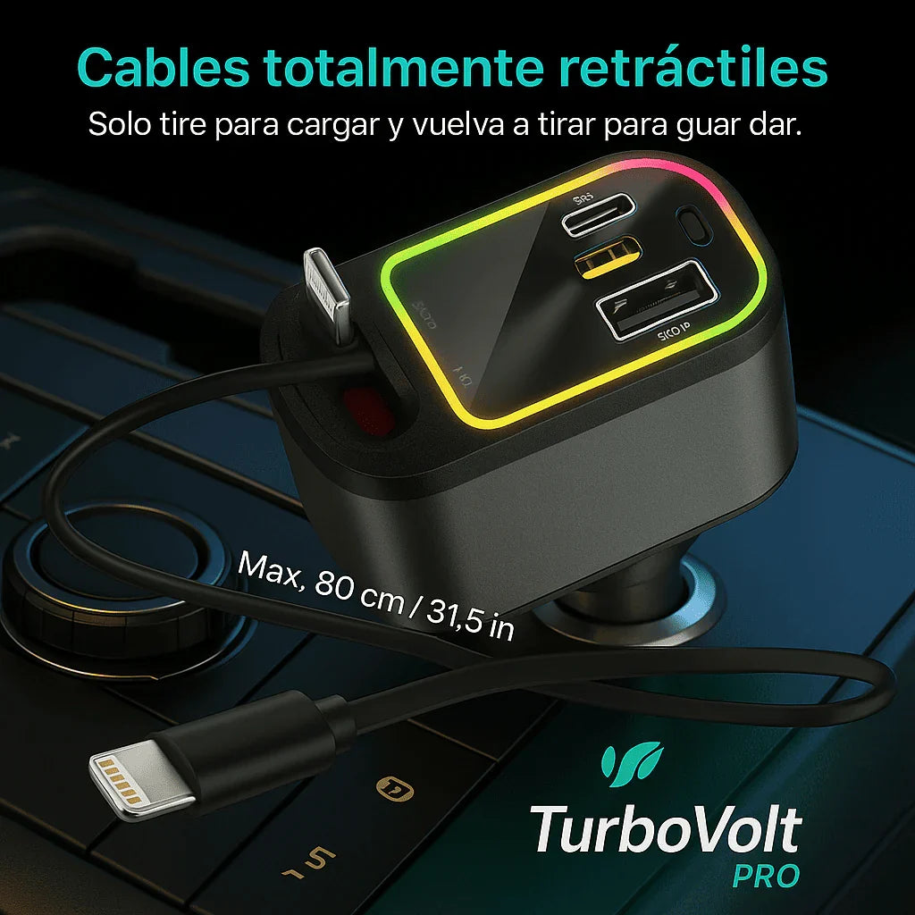 Cargador Retráctil de Carro 4 en 1- Starlight Pro™ –