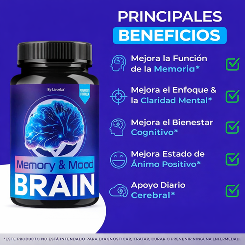 Brain Memory – Suplemento Avanzado para Memoria, Enfoque y Claridad Mental