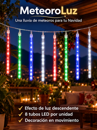 Lluvia de Meteoros LED de 8 Tubos