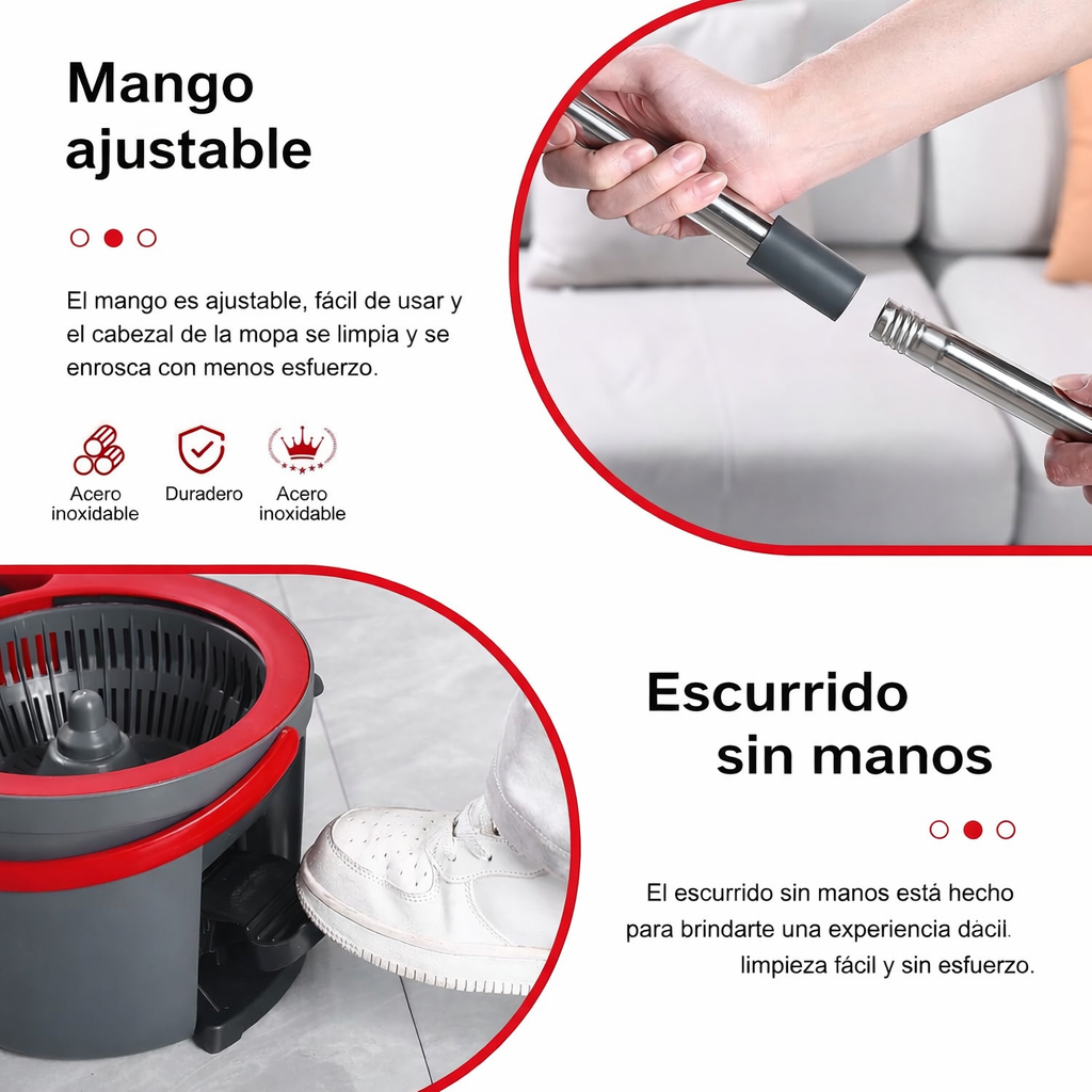 Trapeador 360 Aqua Clean Limpieza Total / incluye Dos Mopas