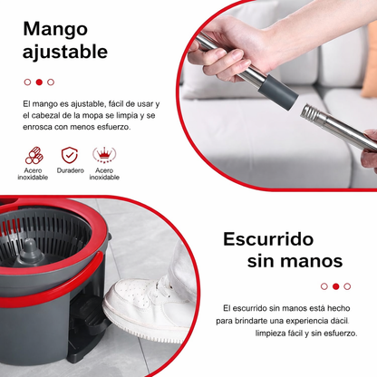 Trapeador 360 Aqua Clean Limpieza Total / incluye Dos Mopas