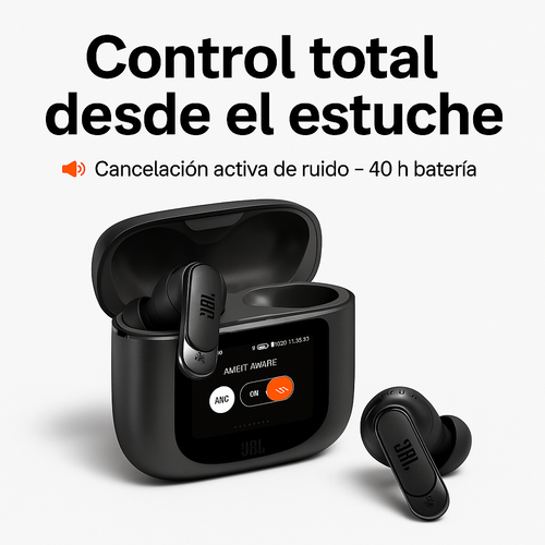 JBL Tour Pro  – Auriculares Inteligentes con Cancelación de Ruido y Estuche Táctil