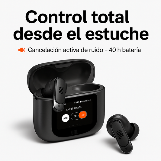 JBL Tour Pro  – Auriculares Inteligentes con Cancelación de Ruido y Estuche Táctil