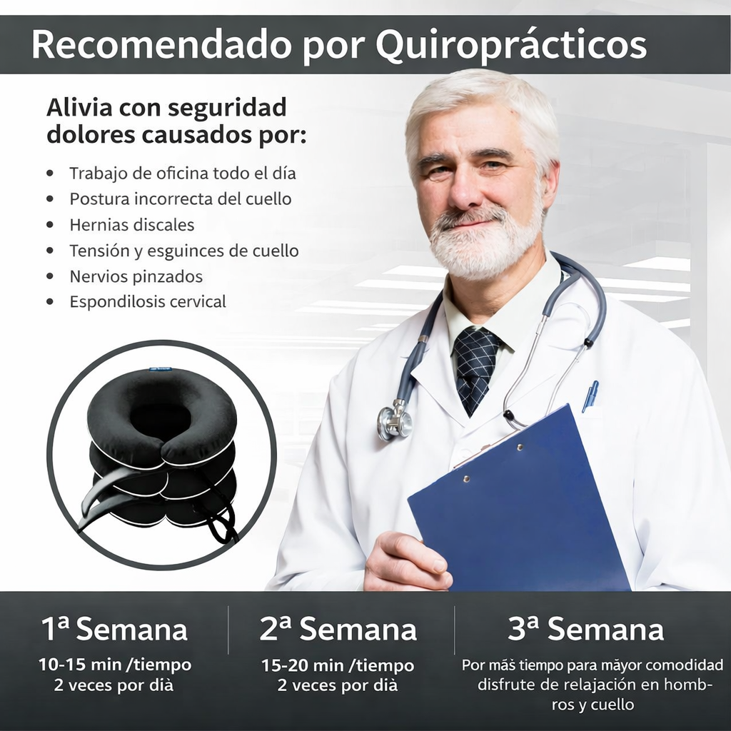 Corrector Cervical Inflable de Alivio Total
