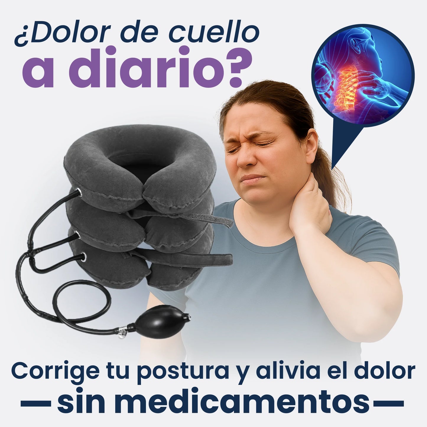 Corrector Cervical Inflable de Alivio Total