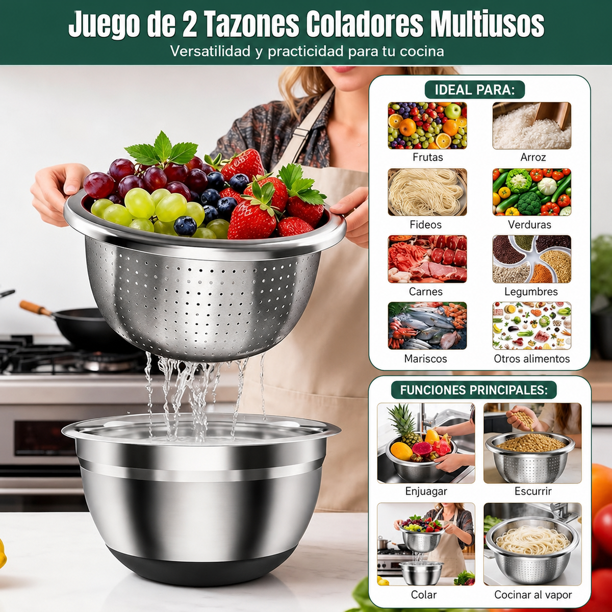 RallaFresh™ | Bowl Escurridor 4 en 1