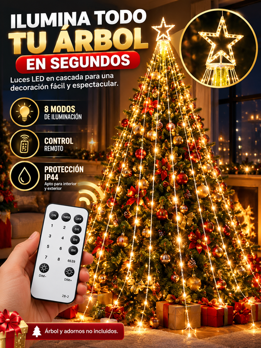 Cascada Mágica LED™ – Luces para Árbol de Navidad