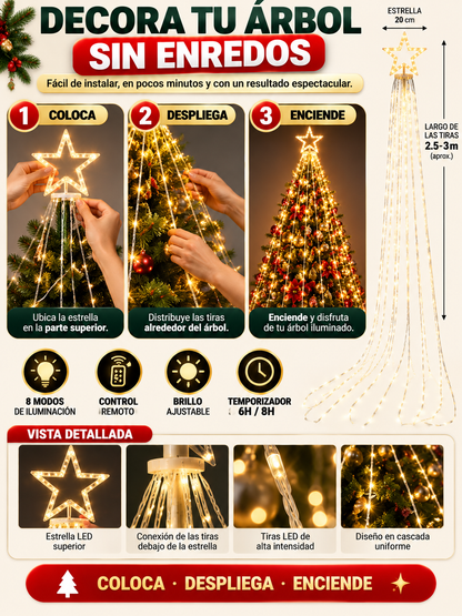 Cascada Mágica LED™ – Luces para Árbol de Navidad