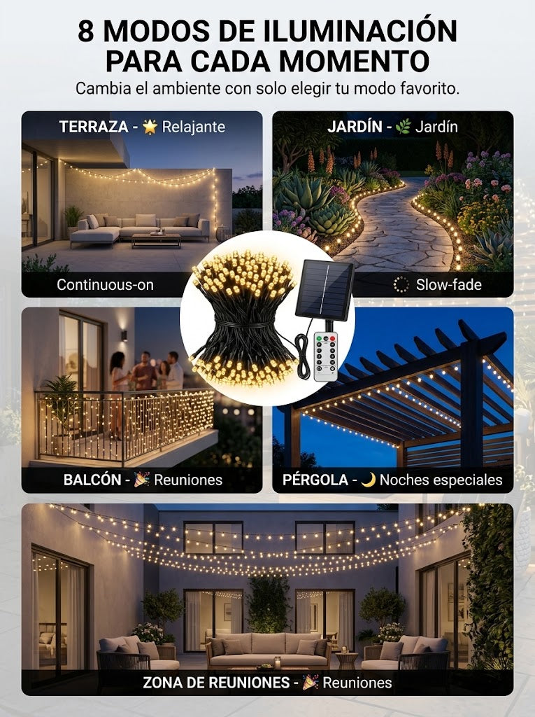 LumiSolar Pro™ – Guirnalda Solar Exterior.