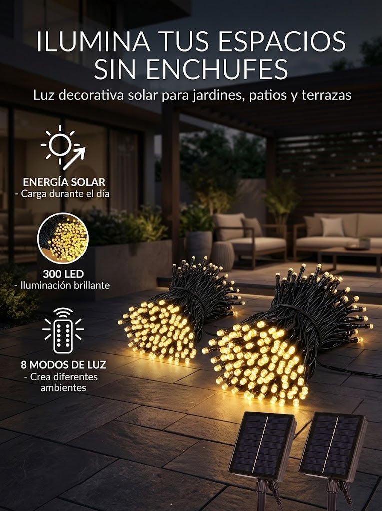 LumiSolar Pro™ – Guirnalda Solar Exterior.